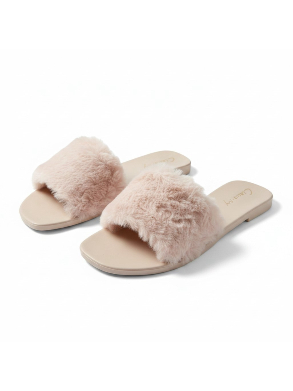 Circus By Sam Edelman Everette Faux Fur Jelly Slippers Sandal 7 M - Beige - Picture 2 of 13
